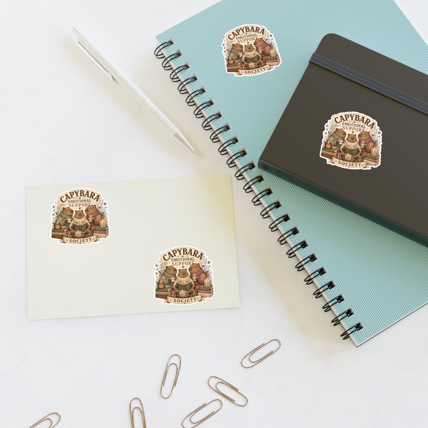Capybara Emotional Support Society sticker sheet | Capybara stickers, kawaii animal decal