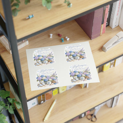Hydrangeas Happy Place Sticker Sheet | Floral Hydrangea Decorative Stickers