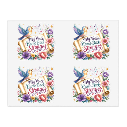 My Voice Came Back Stronger Sticker Sheet | Floral Hummingbird Inspirational
