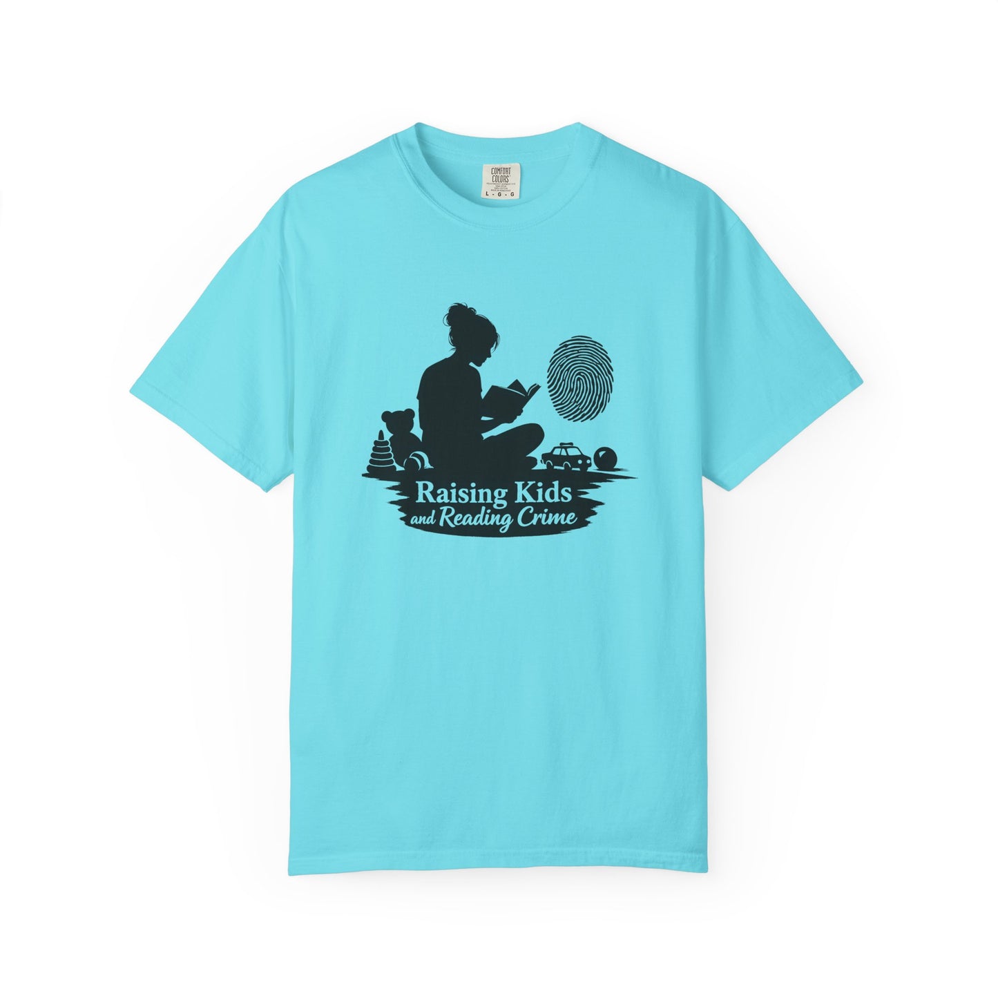 Raising Kids and Reading Crime T-shirt | Mom Reader Detective Design