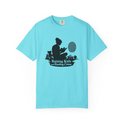 Raising Kids and Reading Crime T-shirt | Mom Reader Detective Design
