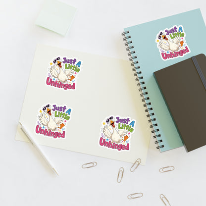 Just A Little Unhinged Sticker Sheet | Silly Goose Cartoon Stickers