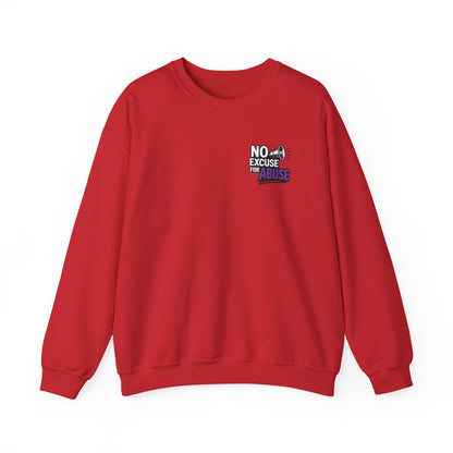 Awareness Sweatshirt - Unisex Heavy Blend™ Crewneck Sweatshirt, Domestic Violence Support Jumper, No Excuse For Abuse