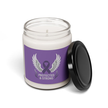 Scented Soy Candle - Protected & Strong, Inspirational Gift for Resilience, Aromatherapy, Home Decor, Self-Care, Awareness