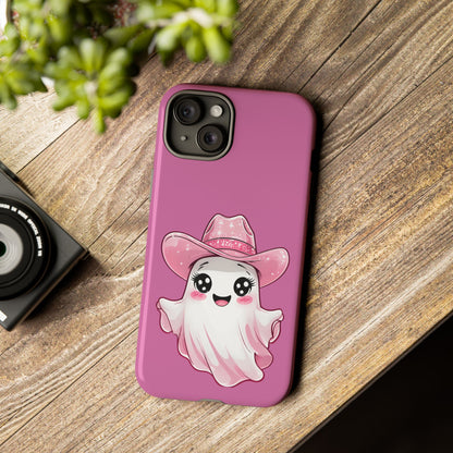 Cute Ghost Phone Case - Fun, Whimsical, Kawaii, Halloween, Gift Idea, Pink Ghost Design