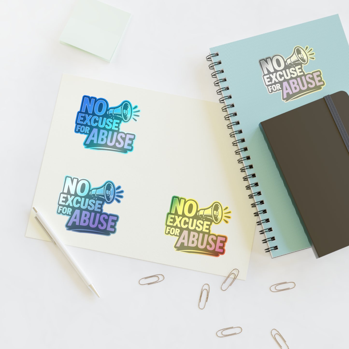 Empowerment Sticker Sheets - No Excuse for Abuse | Protest Stickers, Advocacy Decor, Gift for Social Activists, Awareness Campaigns