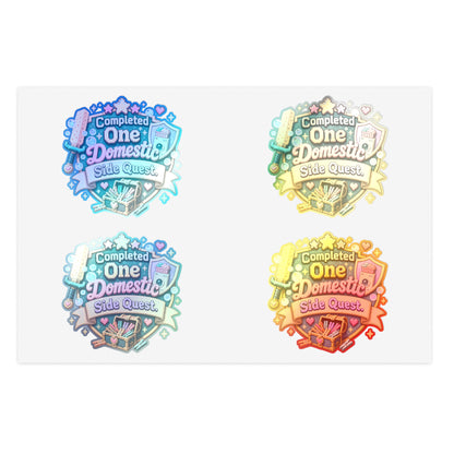 Completed One Domestic Side Quest Sticker Sheet | Cute Achievement Badge Stickers