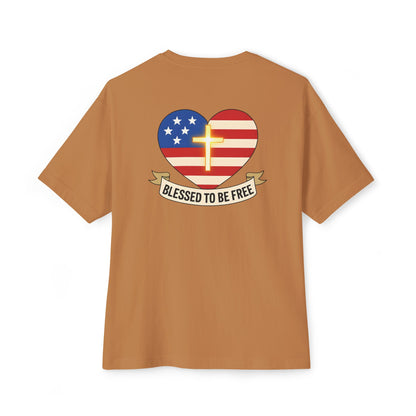 Freedom & Faith Unisex Oversized Tee, Summer Vibes Tee, Casual Gift, Patriotic Apparel, Faith-Based Outfit