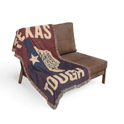 Texas Tough Woven Blanket, Cozy Home Decor, Southwestern Style Throw for Any Occasion, Great Gift for Texans, Picnic Essential