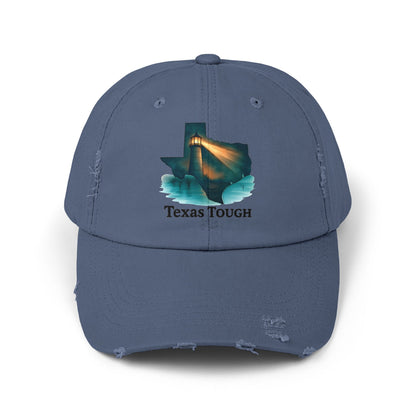 Distressed Cap, Texas Tough Lighthouse Hat, Baseball Cap, Unisex Baseball Hat, Texas Pride Cap, Strong Texas Gift, Distressed Baseball Cap
