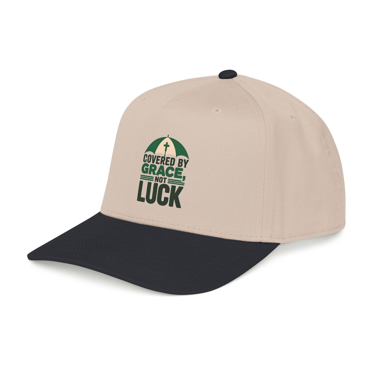 Covered by Grace Not Luck baseball cap | Christian faith hat
