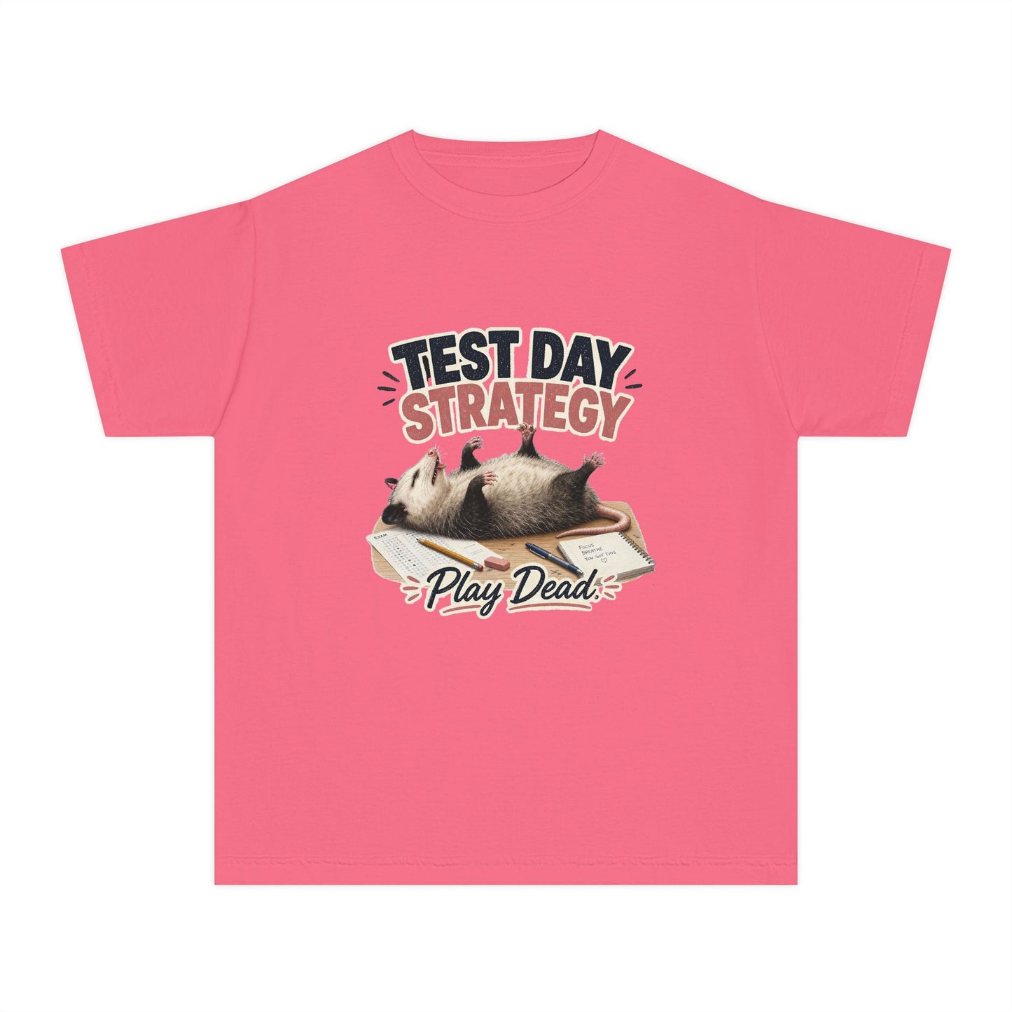 Test Day Strategy Play Dead Youth Tee | Possum Illustration, Back-to-School