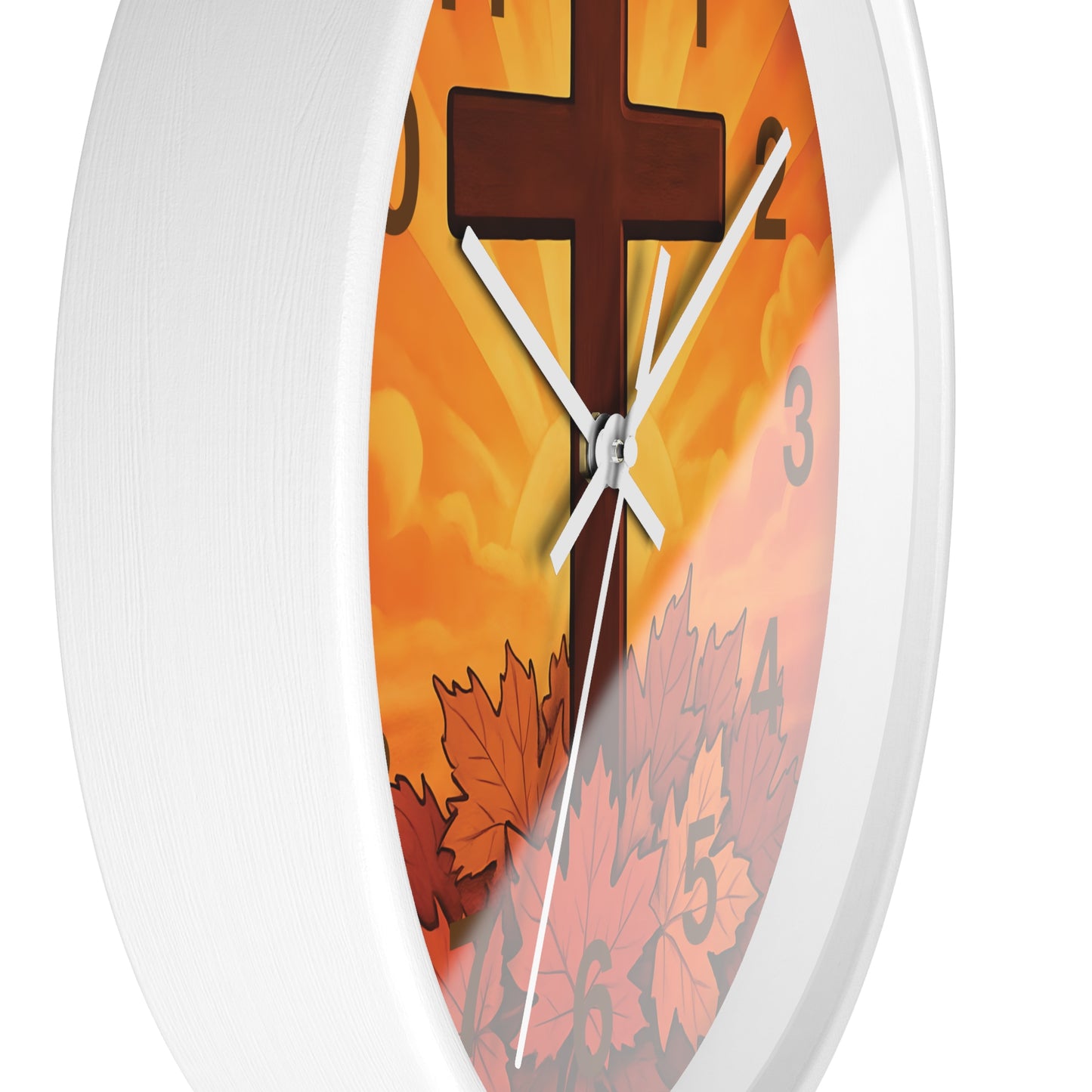 Faith-Inspired Autumn Wall Clock | Rustic Home Decor, Inspirational Gift, Christian Decor, Fall Decor, Cross Design