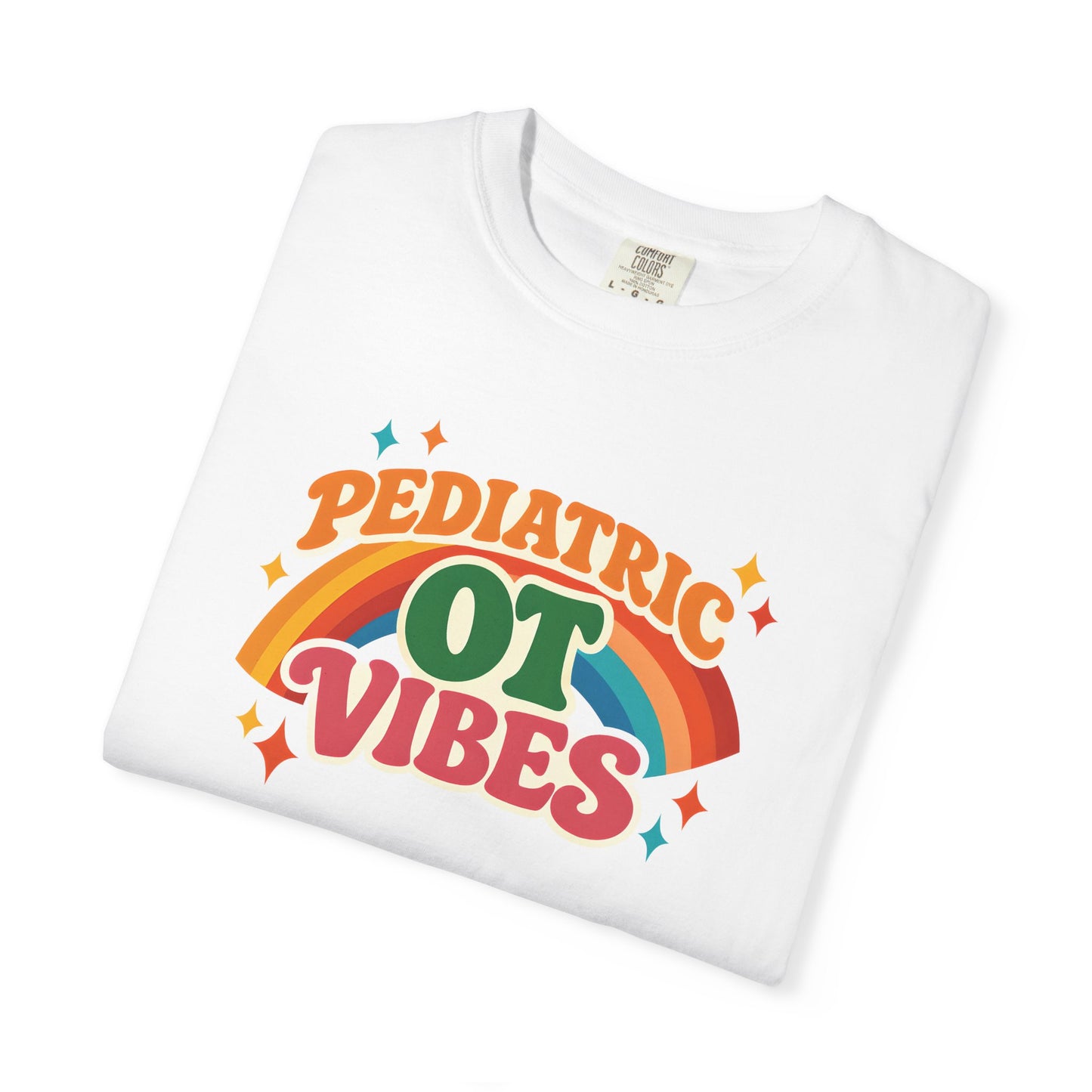 Pediatric OT Vibes T-shirt | Retro Rainbow Occupational Therapy Tee