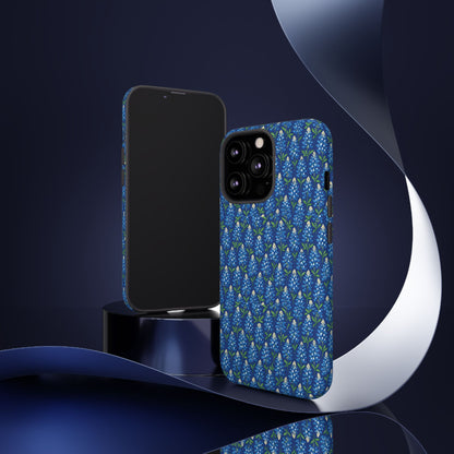 Phone Case, Texas Bluebonnet Tough Case, Navy Floral Phone Cover, Protective iPhone Case, Samsung Galaxy Case, Texas Wildflower Gift