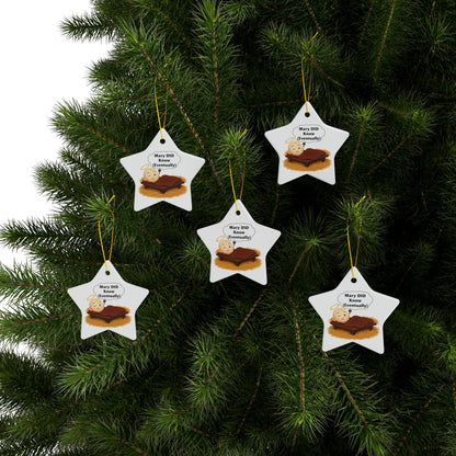 Ceramic Ornaments, Mary DID Know (Eventually) Humorous Christmas Ornament, Funny Xmas Decor, Holiday Gift, Christmas Tree Decoration,