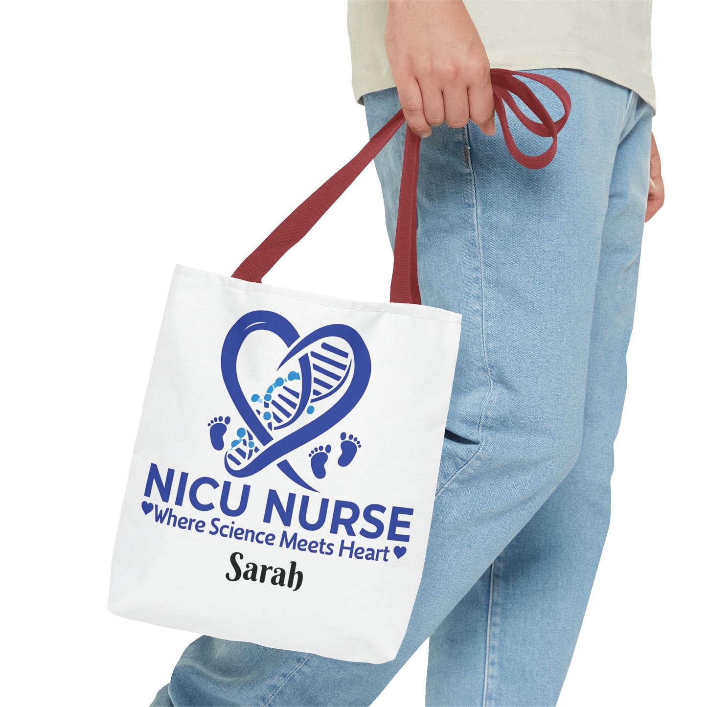 NICU Nurse Tote Bag, Science Meets Heart Bag, Gift for Nurses, Healthcare Tote, Personalized Nurse Gift
