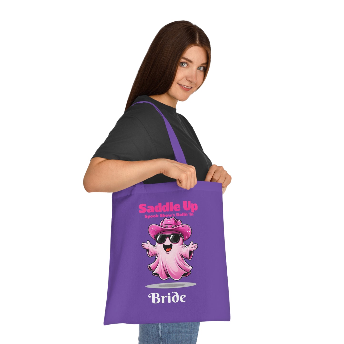 Bride's Ghostly Cotton Tote, Perfect for Bachelorette Parties, Bridal Showers, Halloween, Wedding Planning, Eco-Friendly Tote Bag