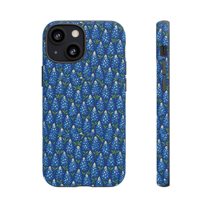 Phone Case, Texas Bluebonnet Tough Case, Navy Floral Phone Cover, Protective iPhone Case, Samsung Galaxy Case, Texas Wildflower Gift