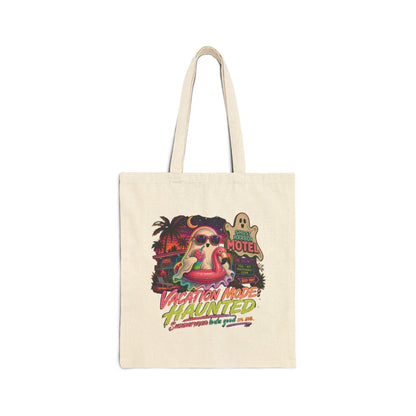Vacation Mode Haunted Tote Bag | Retro Ghost Motel Beach Illustration