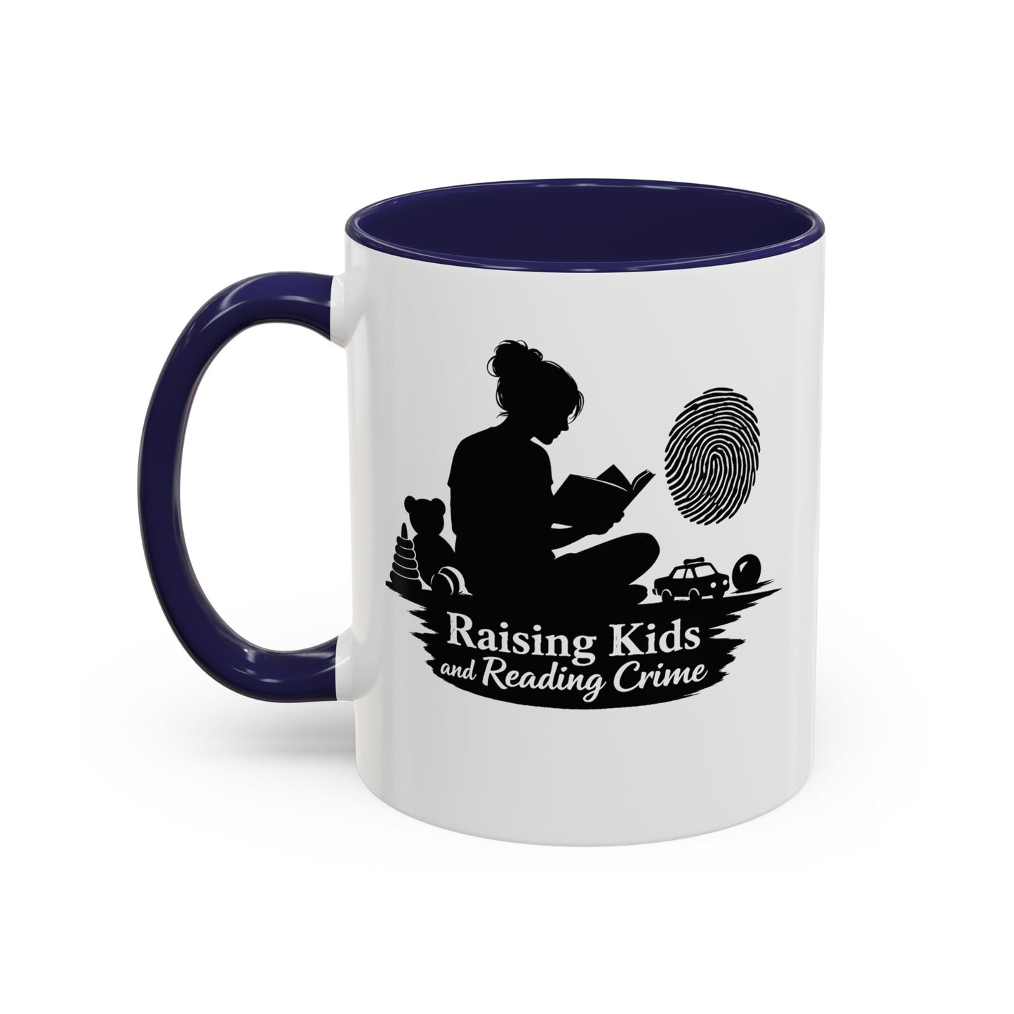 Raising Kids and Reading Crime Mug | Accent Coffee Mug