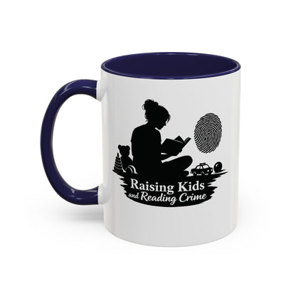 Raising Kids and Reading Crime Mug | Accent Coffee Mug