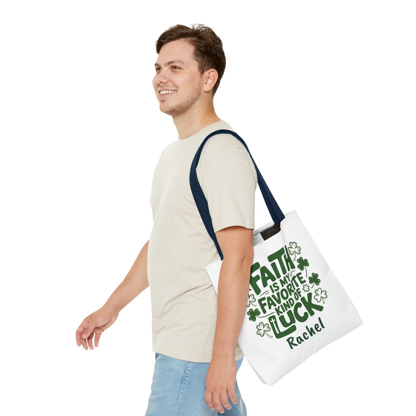 Faith Is My Favorite Kind Of Luck Tote | St. Patrick Shamrock Tote