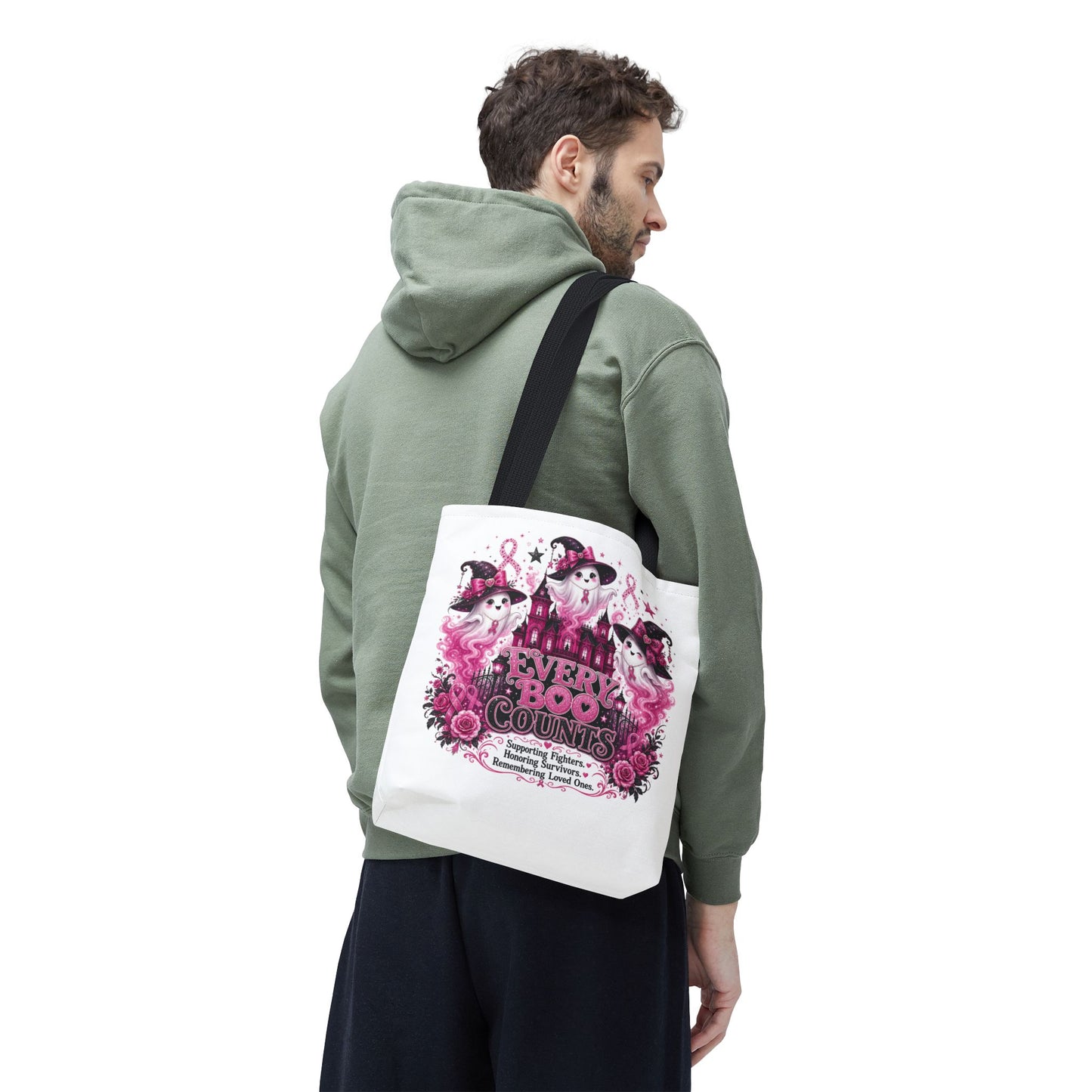 Every Boo Counts Tote Bag | Breast Cancer Awareness Ghosts
