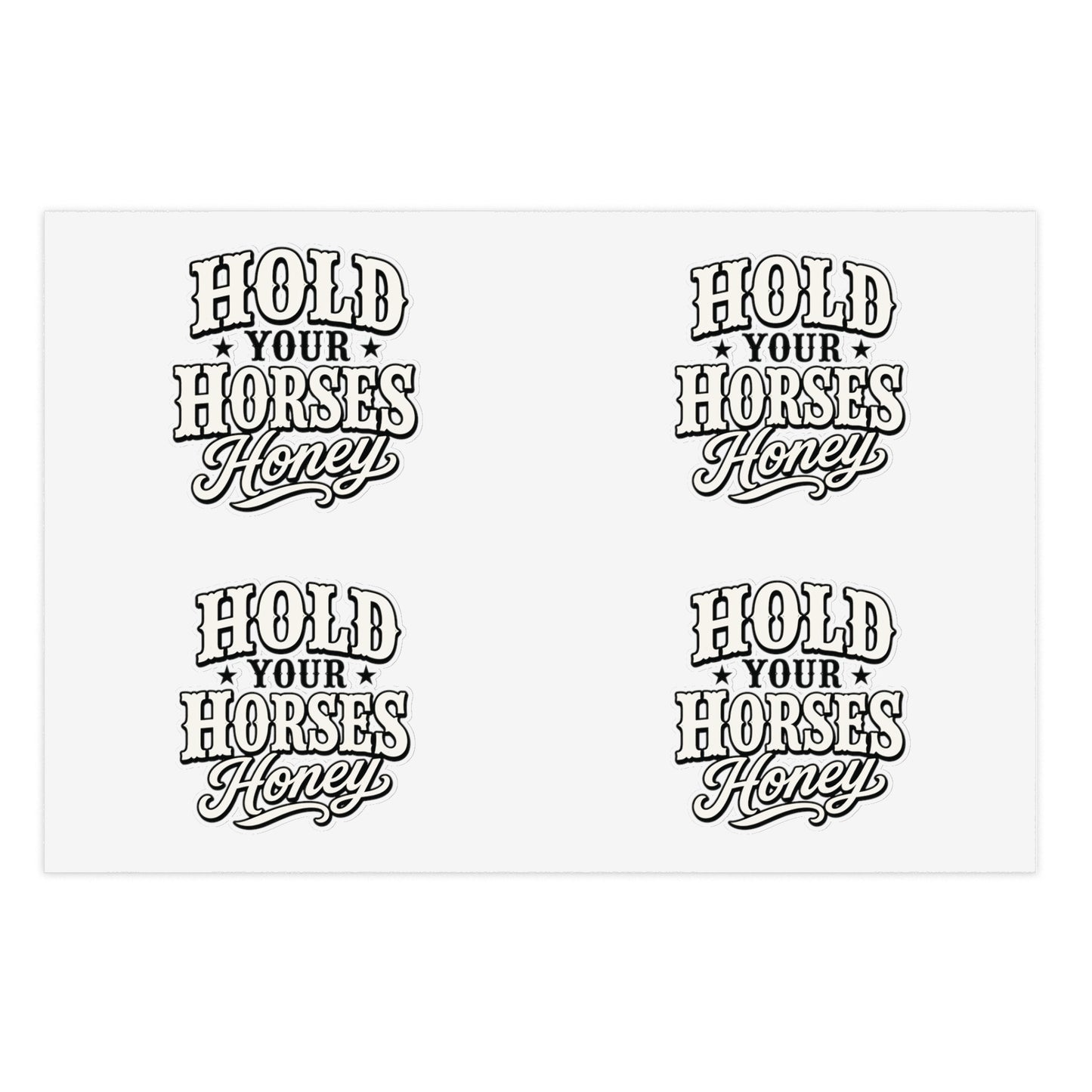 Hold Your Horses Honey Sticker Sheet | Western Retro Phrase Stickers