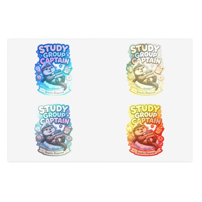 Study Group Captain Otter Sticker | Otter with Snacks Kiss-Cut Sticker