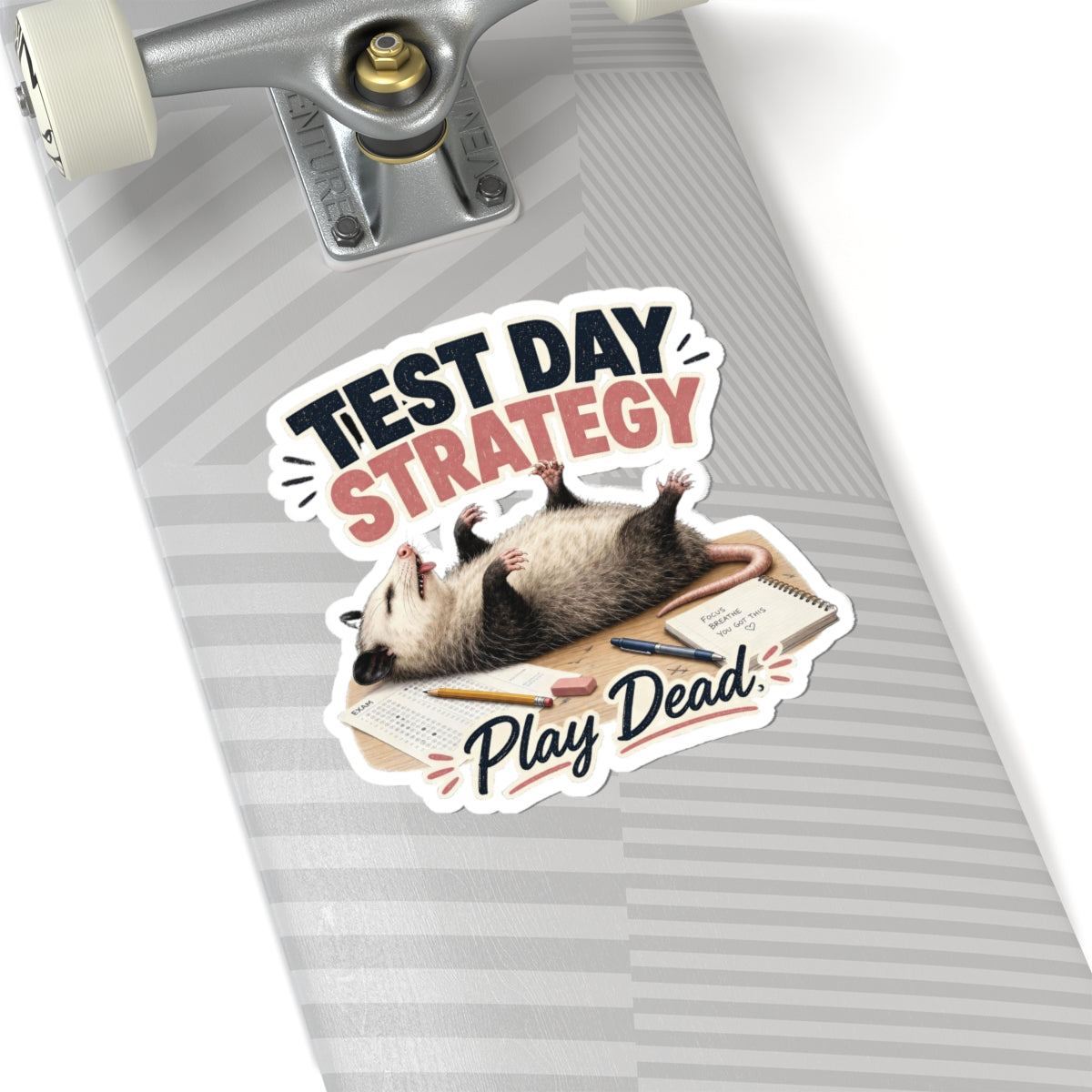 Test Day Strategy Play Dead Sticker | Kiss-Cut Study Humor