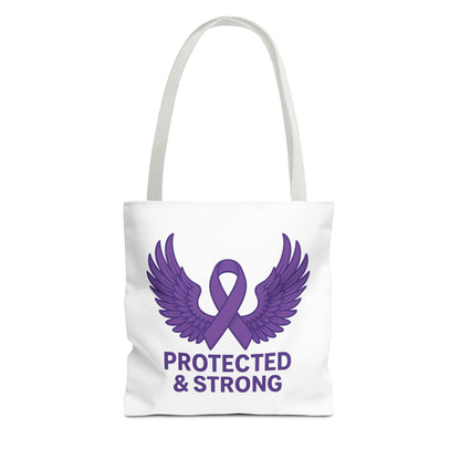 Protected and Strong Awareness Tote Bag, Eco-Friendly Shoulder Bag, Reusable Grocery Bag, Canvas Shopping Tote, Gift for Activists,
