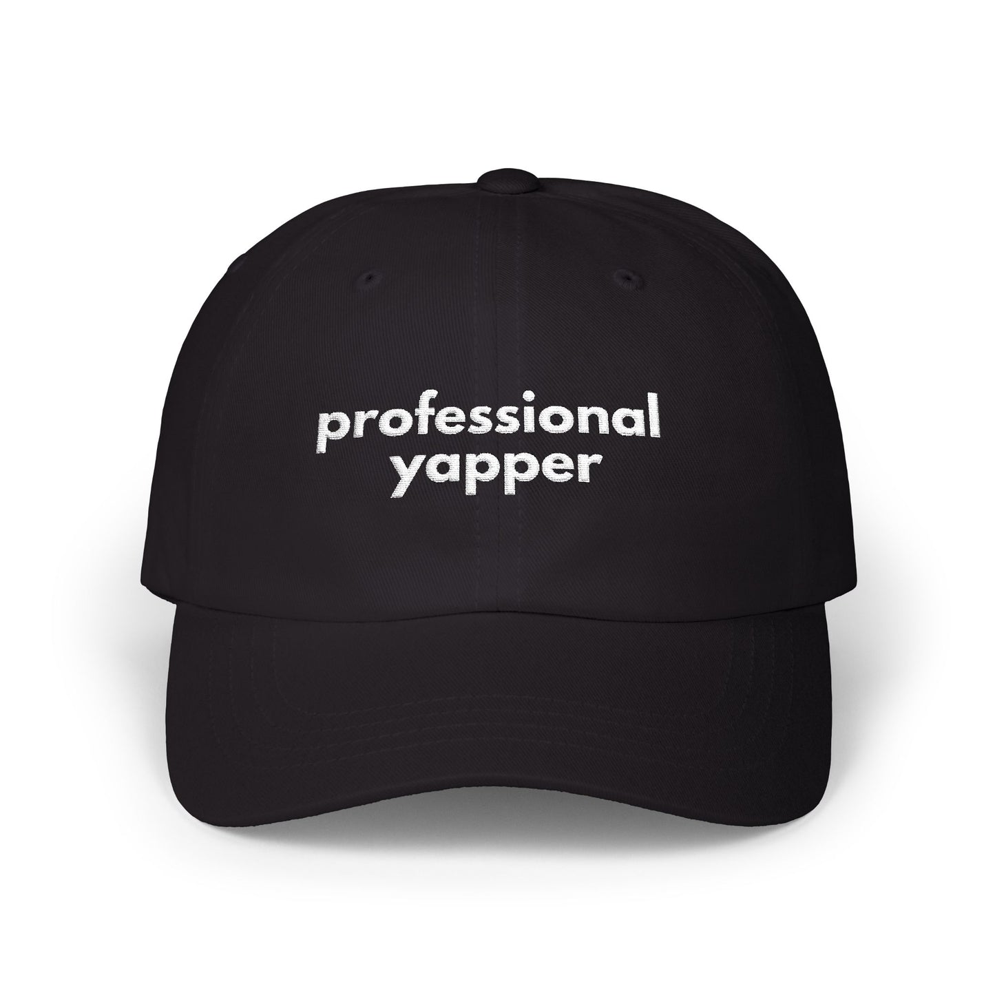 Professional Yapper Dad Cap | Humorous Baseball Hat, Embroidered Text