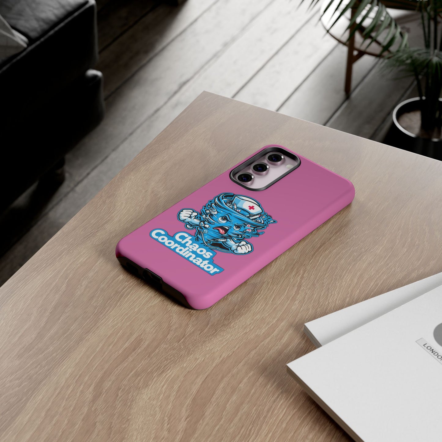 Chaos Coordinator Phone Case, Fun Nurse Gift, Tough Cases for Healthcare Heroes, Unique Cell Phone Cover, Funny Medical Humor/ Pink