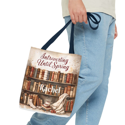 Personalized Introvert Tote Bag - Book Lover's Accessory, Everyday Use, Literary Gift, Spring Vibes, Book Club Essentials
