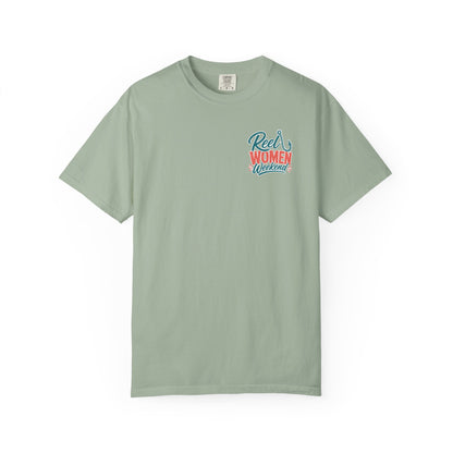 Reel Women Weekend T-shirt | Fishing Hook Typography Tee