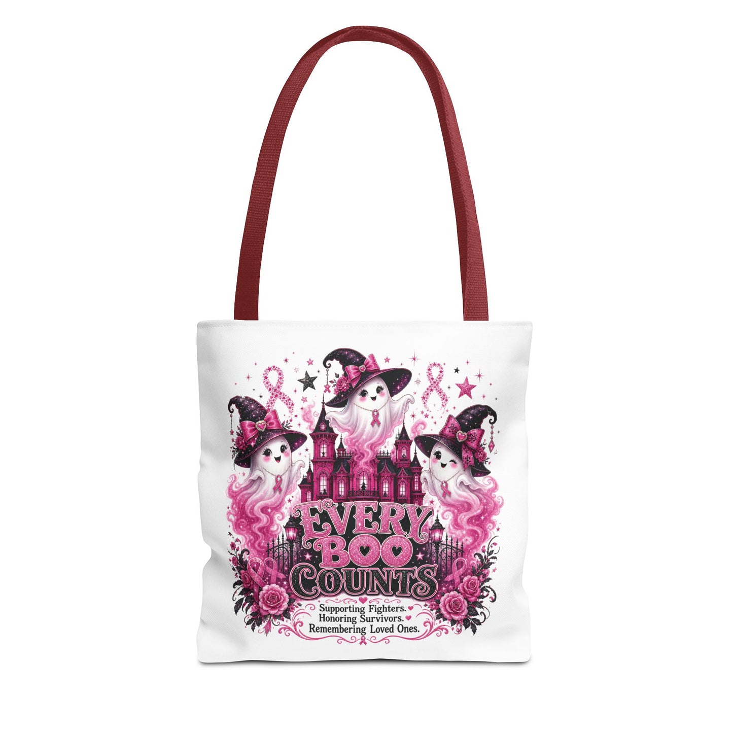 Every Boo Counts Tote Bag | Breast Cancer Awareness Ghosts