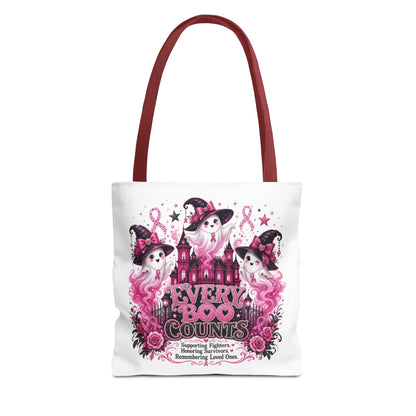 Every Boo Counts Tote Bag | Breast Cancer Awareness Ghosts