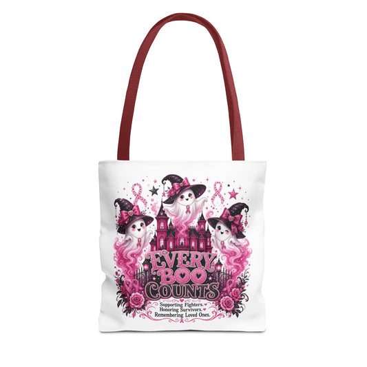 Every Boo Counts Tote Bag | Breast Cancer Awareness Ghosts