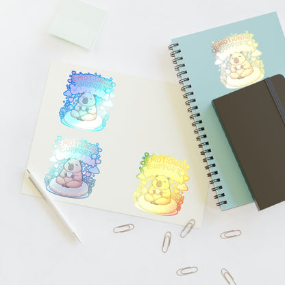 Emotional Support Capybara Sticker Sheet | 4 Cute Capybara Stickers