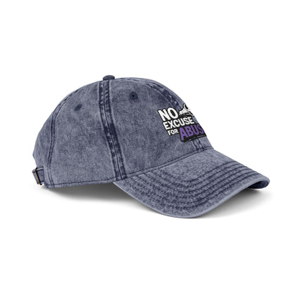 Vintage Embroidered Cap with Anti-Abuse Message - Casual Hat for Awareness, Support Events, Fundraisers, Gifts, Summer Days