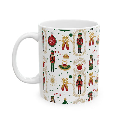 Nutcracker Pattern Mug | Christmas Holiday Ceramic Mug