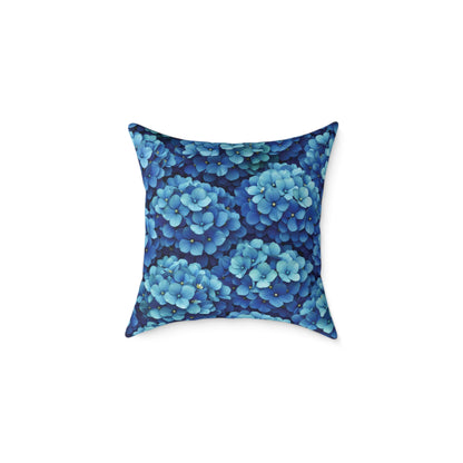Blue Hydrangea Pattern Pillow | Floral Cushion Cover