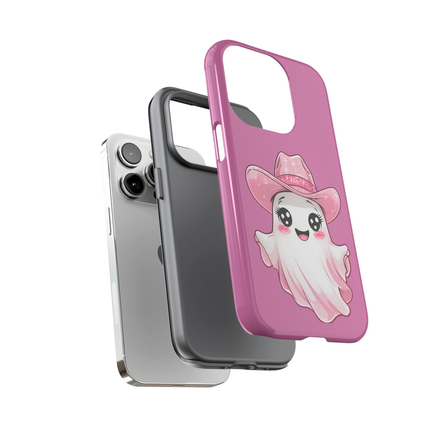 Cute Ghost Phone Case - Fun, Whimsical, Kawaii, Halloween, Gift Idea, Pink Ghost Design