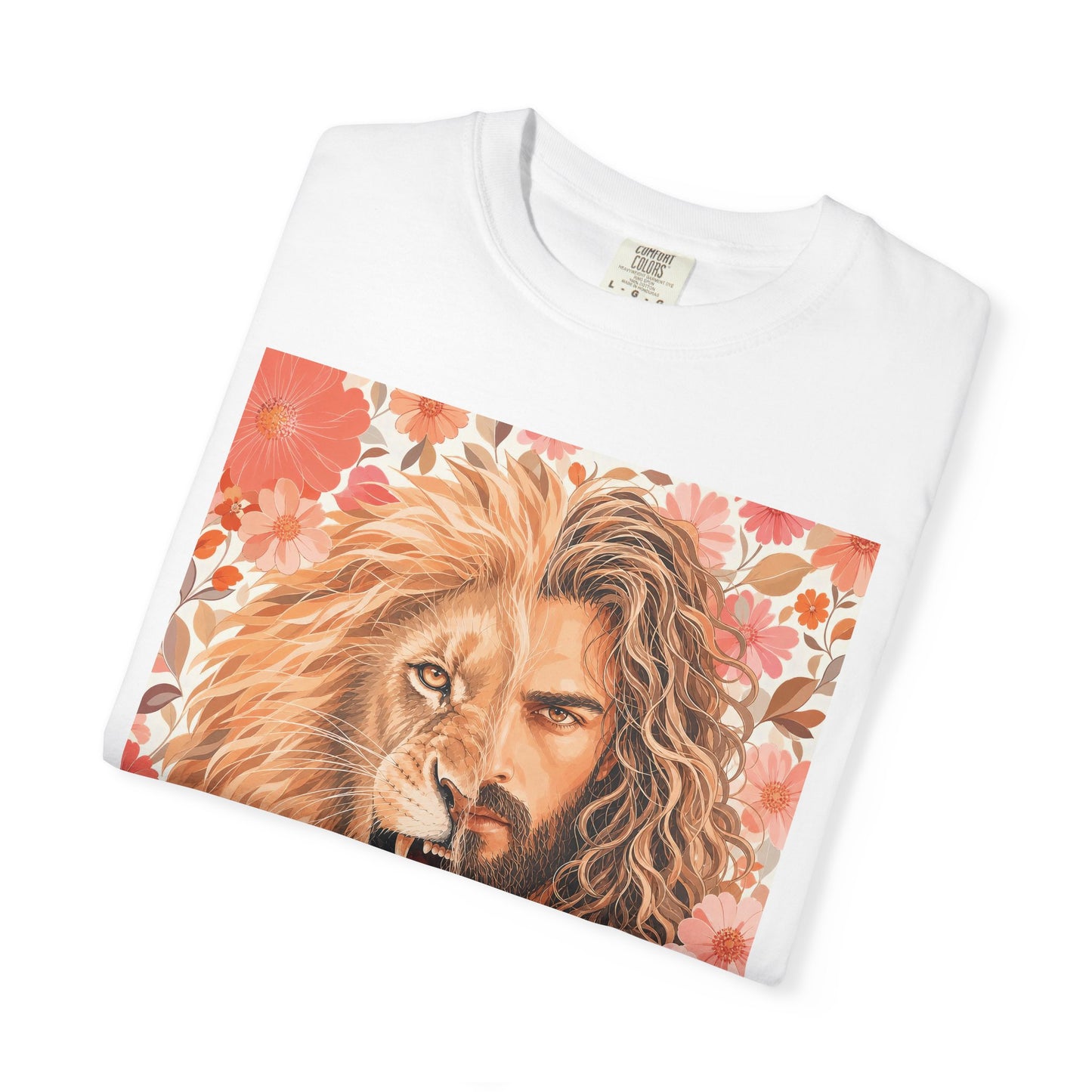 Jesus Lion of Judah split face portrait T-Shirt | Inspirational faith tee