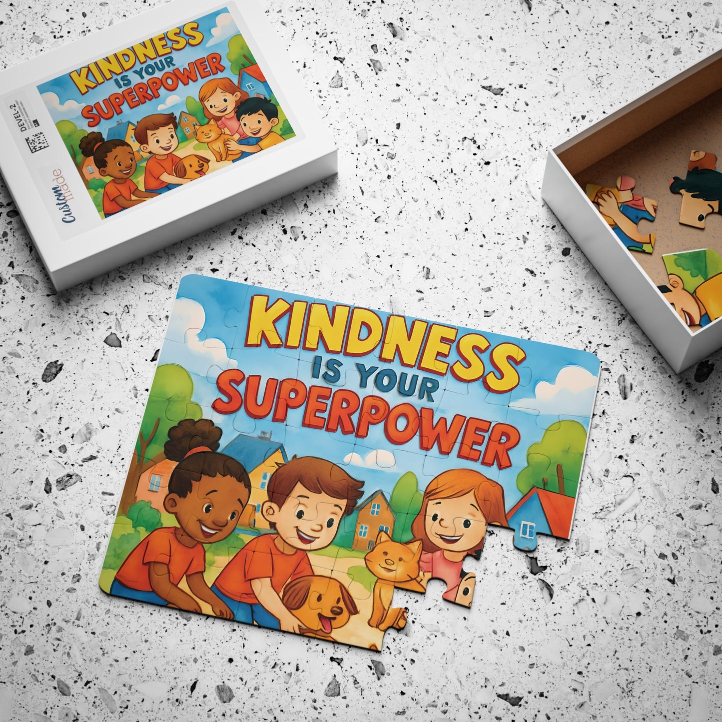 Kids' Kindness Puzzle, 30-Piece Jigsaw for Compassionate Play, Fun Learning Activity, Gift for Children, Educational Game, Family Bonding