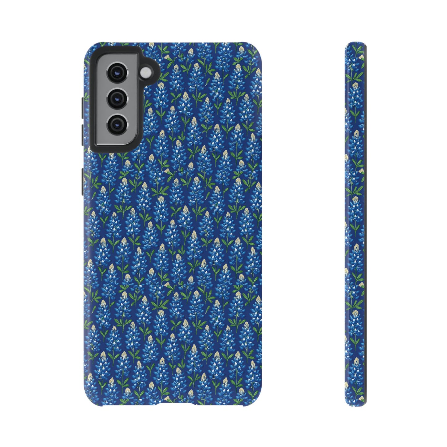 Phone Case, Texas Bluebonnet Tough Case, Navy Floral Phone Cover, Protective iPhone Case, Samsung Galaxy Case, Texas Wildflower Gift