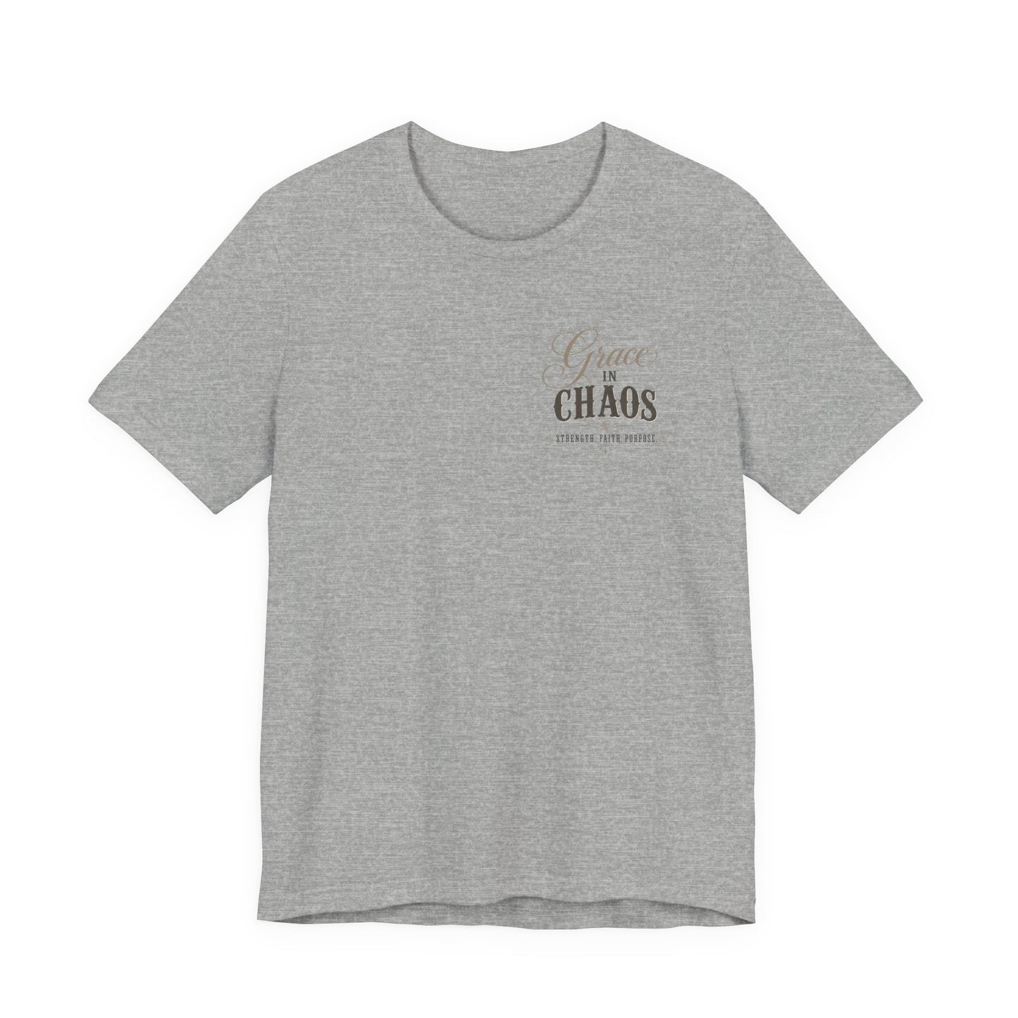 Grace in Chaos Tee | Inspirational scripture typography shirt