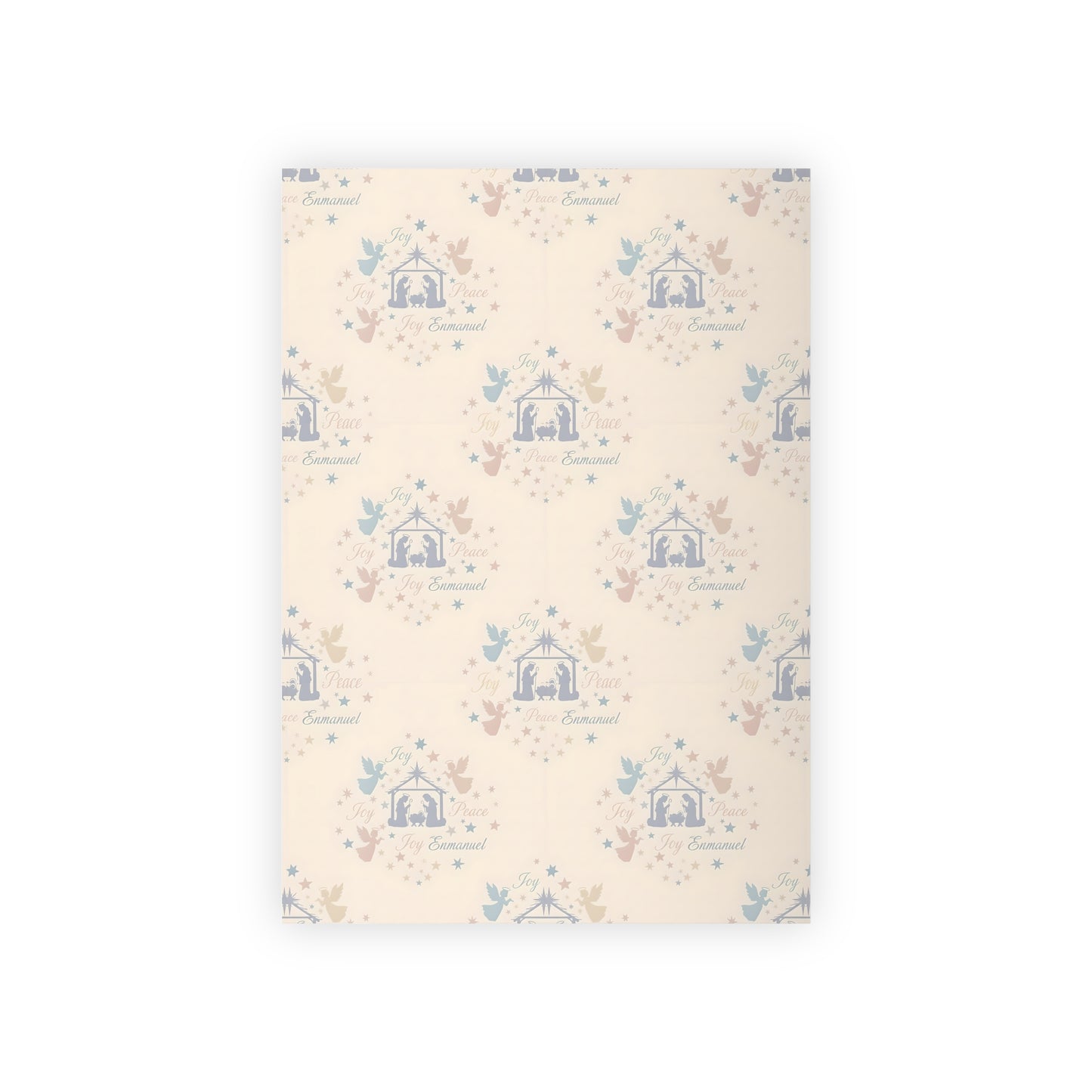 Nativity Scene Pattern Wrapping Paper Roll | Religious Christmas Gift Wrap