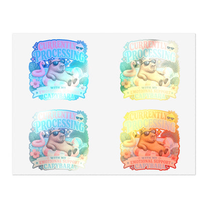 Currently Processing Capybara Sticker Sheet | Cute Relaxing Animal Stickers